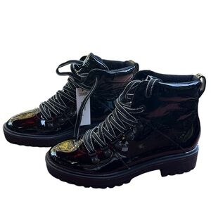 Cougar boots Black Nelson Nash Waterproof patent Leather Hikng Boots size 7